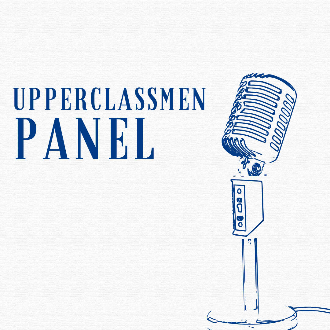 upperclassmen panel with blue microphone
